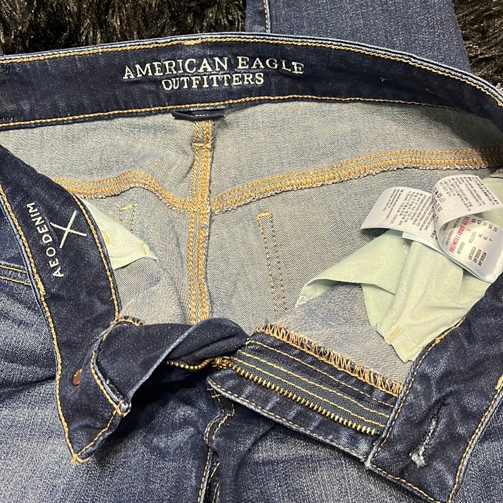 American Eagle “super low jegging”. These are super comfy, just too big